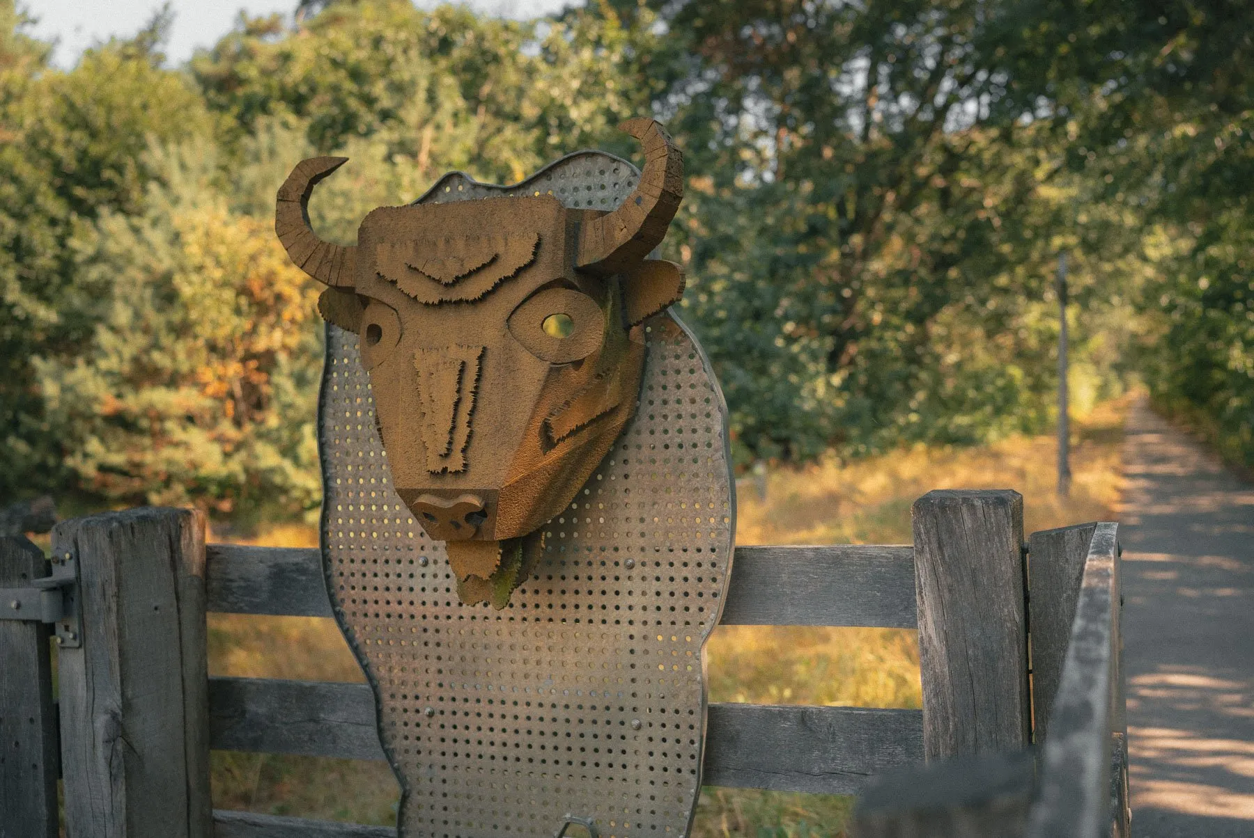 Routebord van de wandelroute in de Maashorst