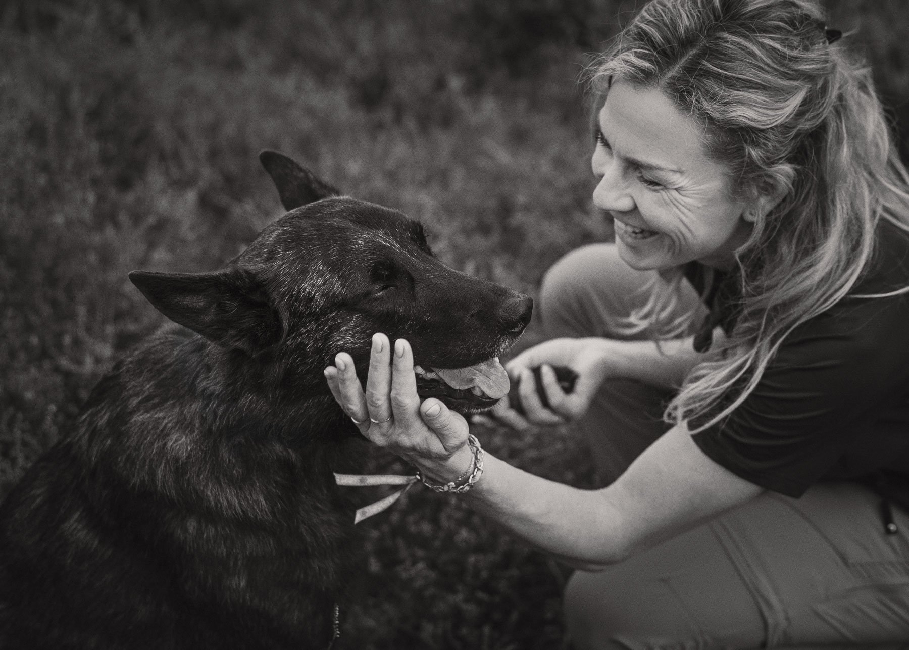 A trick by dog and owner