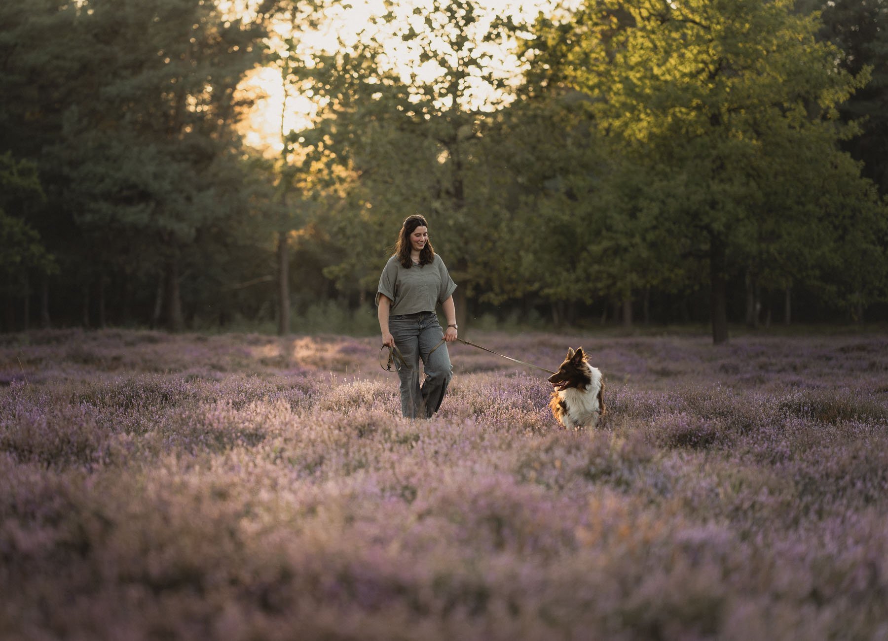 Sil and his owner out on a walk
